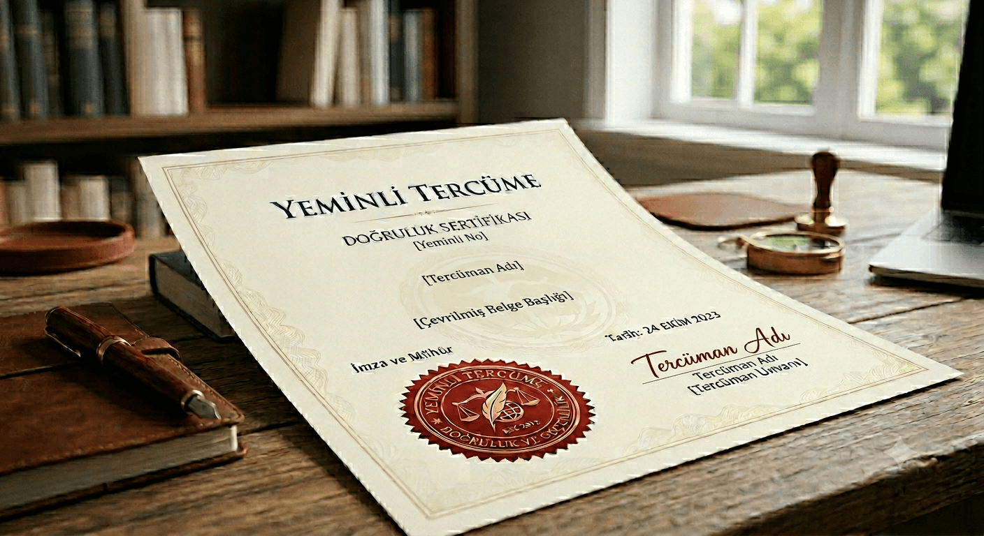 Yeminli tercüme gerektiren pasaport, diploma ve sözleşme gibi resmi belgeler